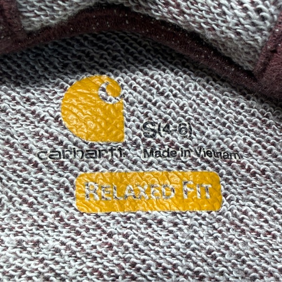 Carhartt‎ Women’s Relaxed Fit Hoodie Small Maroon Heather Pullover 103591 - Picture 3 of 10